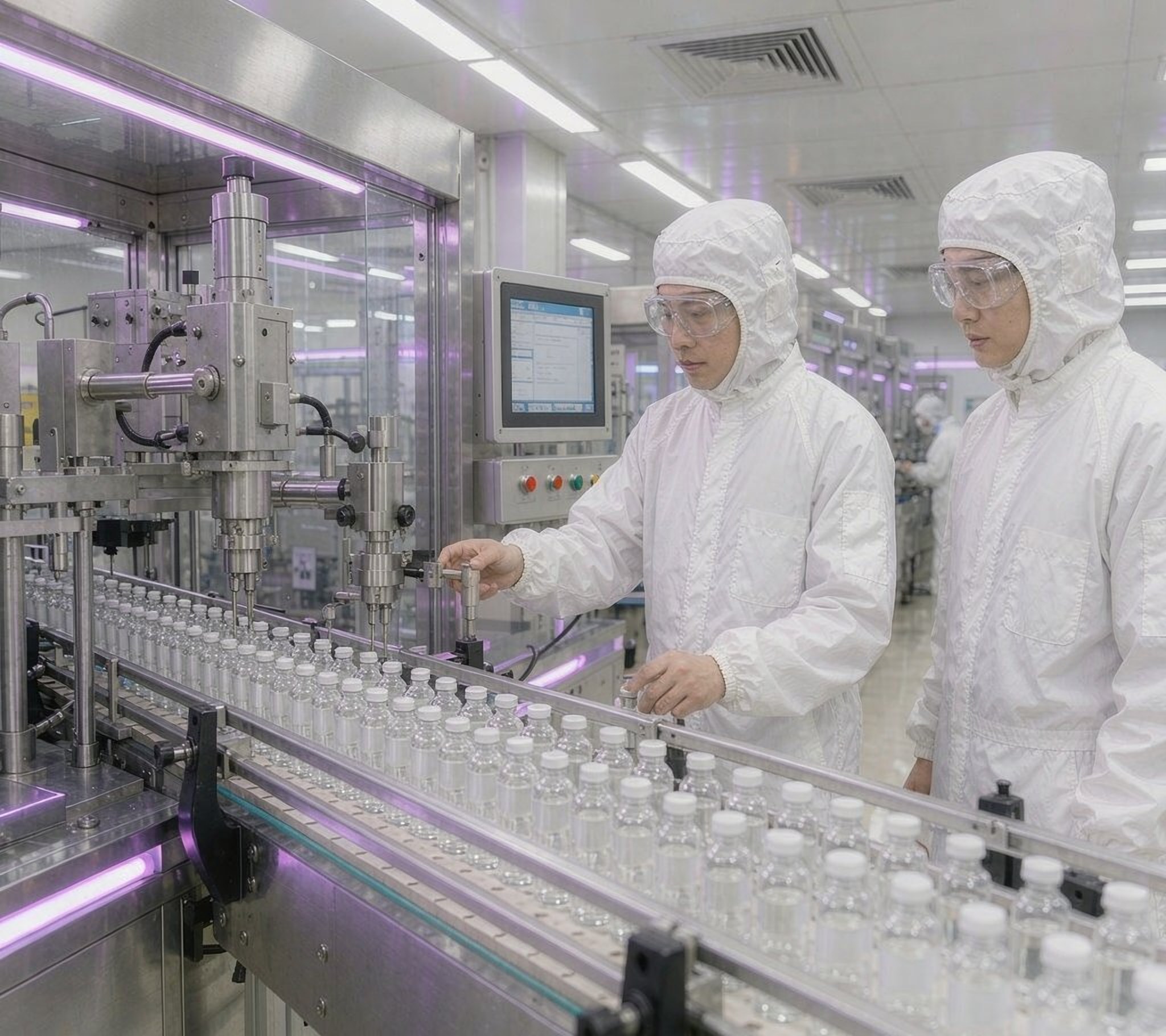 Ophthalmic multidose filling under cleanroom conditions